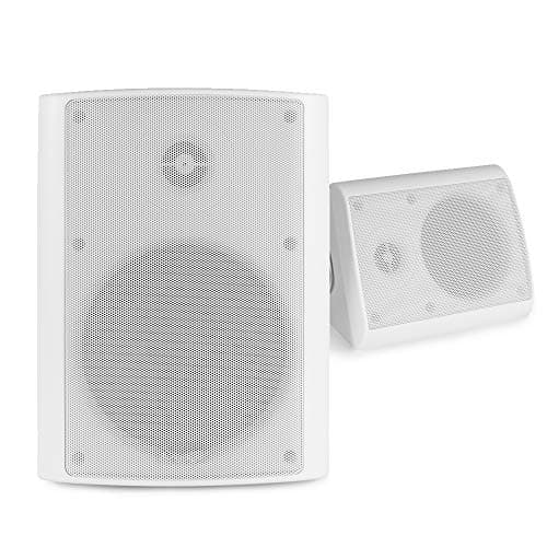 Image of Power Dynamics BGO65 Wall Mount Weatherproof Speaker Pair – White 6.5-Inch Outdoor Passive Speakers with IP56 Rating for Garden, Patio, Poolside, and Indoor Commercial Use