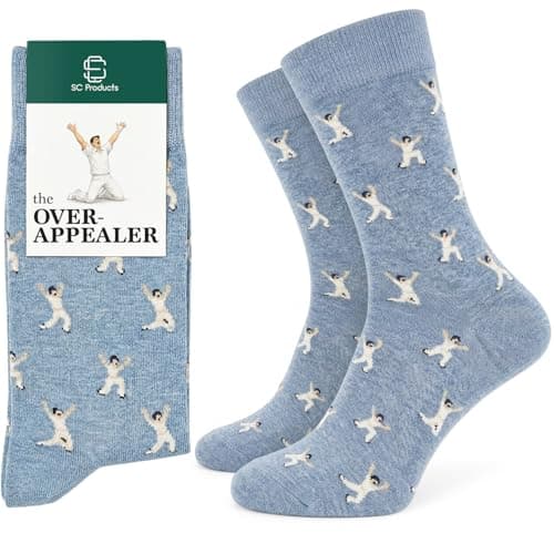 Image of SC Products Funny Cricket Socks Accessories | Size 6-12 Cotton Rich Mens Novelty Socks Funny Cricket Gifts for Men | Dad Stocking Fillers for Cricketers