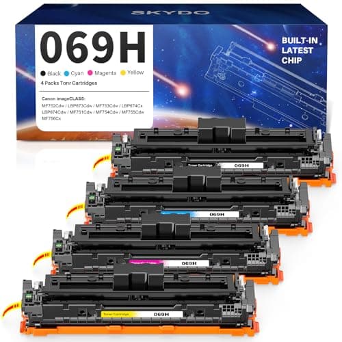 Image of Skydo 069H Toner Cartridge, With Chip, Compatible for Canon Toner 069 H 069 Compatible for Canon i-SENSYS LBP673Cdw LBP674Cdw LBP674Cx MF750C MF751Cdw MF753Cdw MF752Cdw MF756Cx Printer (4-Pack)