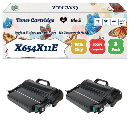 Image of Compatible for Lexmark X654X11E Toner Cartridge Work for Lexmark X654DE X656DE X656DE X658DME X658DTFE Printers, with Chip, High Yield 46000 Pages, High-Definition Printing (2-Pack Black)