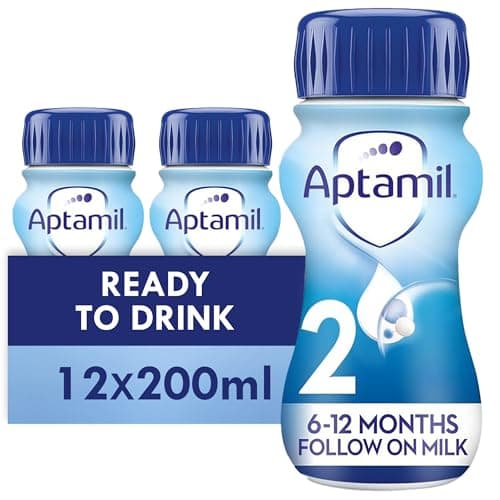 Image of Aptamil 2 Follow On Baby Milk Ready to Use Liquid Formula, 6-12 Months, 200ml (Pack of 12)