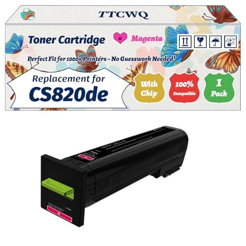 Image of Compatible for Lexmark CS820de Toner Cartridge Work for Lexmark CS820de CS820dte CS820dtfe CX820de CX820dtfe Printers (1 Pack Magenta)