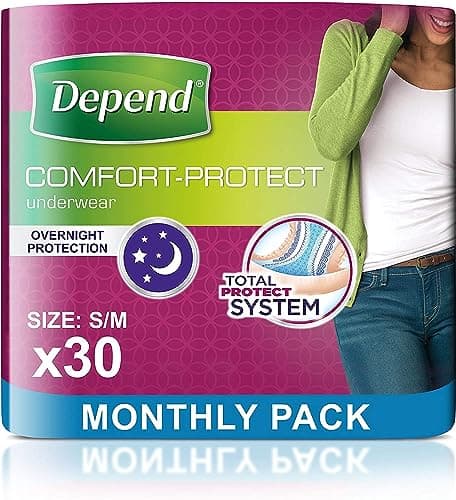 Image of THREE PACKS of Depend For Women Absorbent Underwear Super Small/Medium 10 Pants