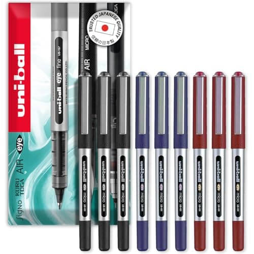 Image of uni-ball Eye Micro UB-150E Gel Ink Pen - 0.5 mm - In Envelope Gift Packaging (Pack of 9, Multicolor)