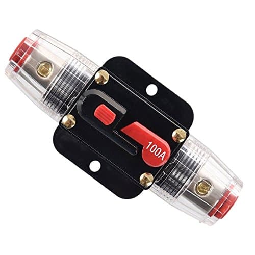 Image of RKURCK 12V-24V DC 100 Amp Circuit Breaker, Fuse Holder, Inline Fuse Block For Car Audio Solar Inverter System Protection (100A)