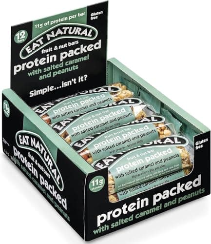 Image of Eat Natural Protein Bars 12 x 40g- peanut, almonds and salted caramel. High Protein, Gluten-Free Snack