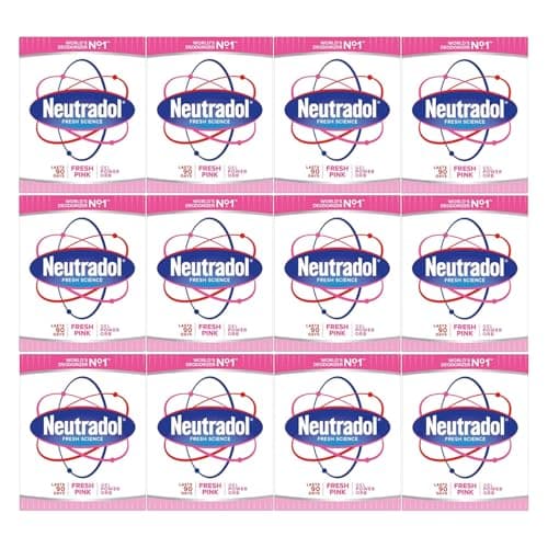 Image of Neutradol Slow Release Gel, Air Freshener and Odour Eliminator, No Plug or Spray Needed, Multipack 12 x 135g (Fresh Pink)