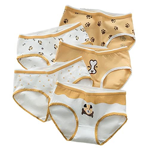 Image of SINMIUANIME Women's Panties Anime Print Underwear Breathable Cotton Brief Sexy Cosplay Lingerie 5-Pack (Dog Pattern, X-Large)