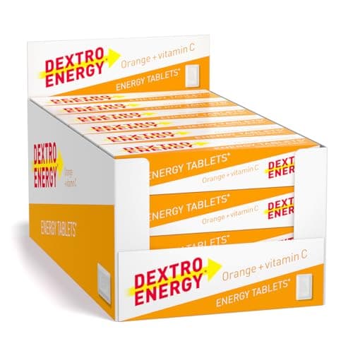 Image of Dextro Energy Orange Tablets | Fast Acting Carbohydrates for a Quick Burst of Glucose | With Vitamin C for Reduction of Tiredness and Fatigue | Vegan | 47g (Pack of 24)