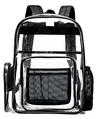 Image of SPEEDEVE Clear Backpack Waterproof Transparent Daypack for School Work Travel,Black,L