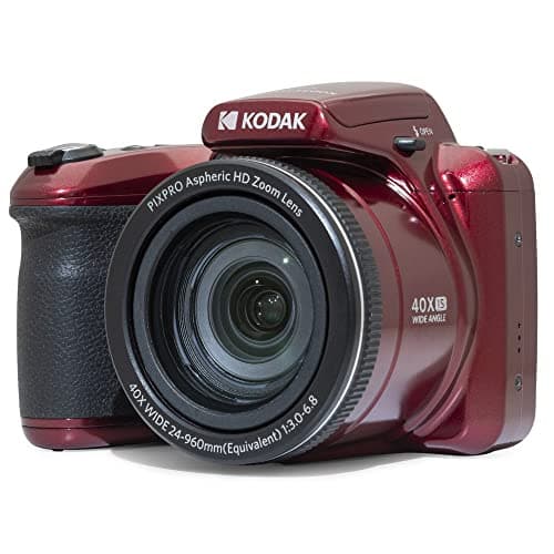 Image of KODAK Pixpro Astro Zoom AZ405 - Digital Bridge Camera, 40x Zoom, 24mm Wide-Angle Lens, 20 Megapixels, 3-inch LCD, Full HD 1080p Video, Optical Image Stabilization (OIS), AA Battery - Red