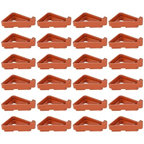 Image of 24 Pcs Flower Plant Pot Feet,Non-slip Triangle Flower Pot Stand Invisible Flower Pot Risers Triangle Feet Lifters Flower Pot Risers Toes Lifters for Indoor Outdoor Home Garden Balcony Office(M,Red)