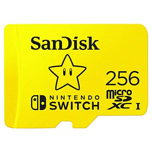 Image of SANDISK micro SD card licensed for Nintendo Switch consoles, 256GB Super Mario Superstar edition (up to 100 MB/s, Nintendo gaming storage, UHS-I, Class 10, V30, U3)