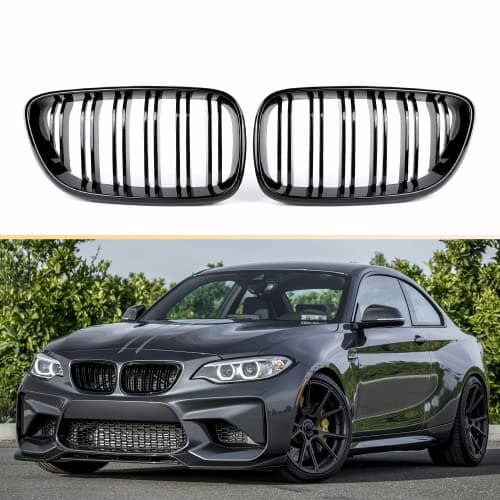 Image of Gangying F22 F23 Grille for BMW 2 Series F22 F23 F87 M2 Double Grilles Gloss Black 2014-2018