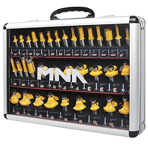 Image of MNA Router Bits 35 Pcs Set, 35 Pieces 1/2 Inch Shank Router Bit Kit. American Router Bit Set Complete Set.
