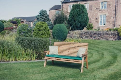 Image of Churnet Valley Wooden Garden Bench, Outdoor Bench Sits 3, Fully Assembled