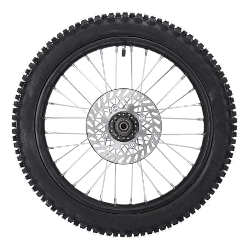 Image of Bike Front Wheel Tire Replacement, 17Ih Pit Bike Wheel 17 Inch Assembly, 17 Ih Front, 17Ih Pit With 70/100-17 2.75-17 Tire Inner Tube, 15Mm Axle Brake Rotor, For Fitment For