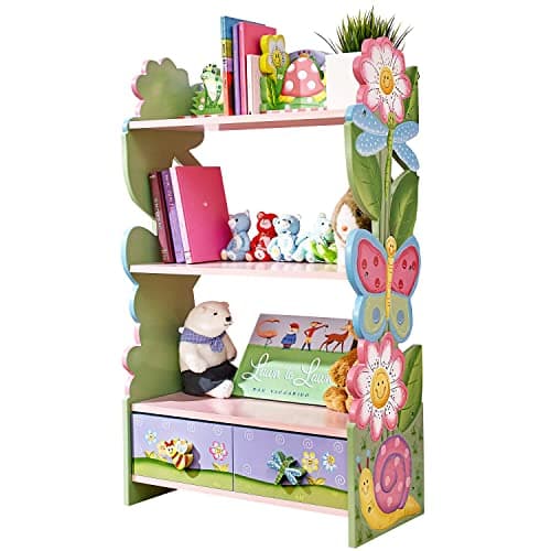 Image of Fantasy Fields Magic Garden Multi-Tiered Wooden Children's Bookshelf and Storage Drawers, Multicolour