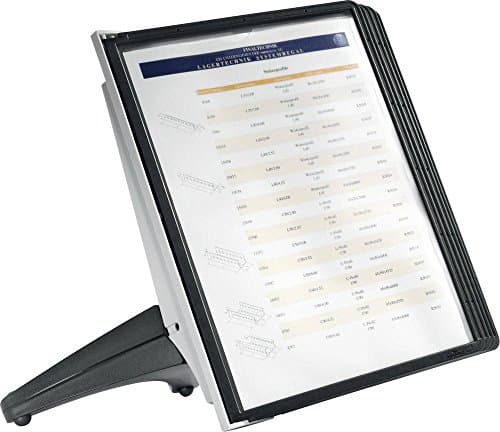 Image of Durable SHERPA Display Panel Desk Unit | 5 Panels and Tabs in Black | Ideal for Storing and Display ing A4 Documents