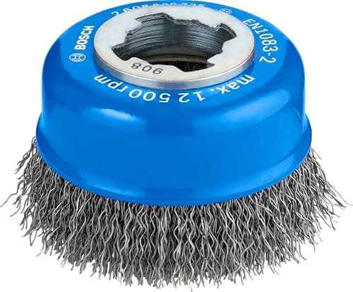 Image of Bosch 1x PRO Steel Longlife Cup Brush, Crimped Wire for Small Angle Grinder and X-Lock (for Steel, Ø 75 mm, Professional Accessory Small Angle Grinder)