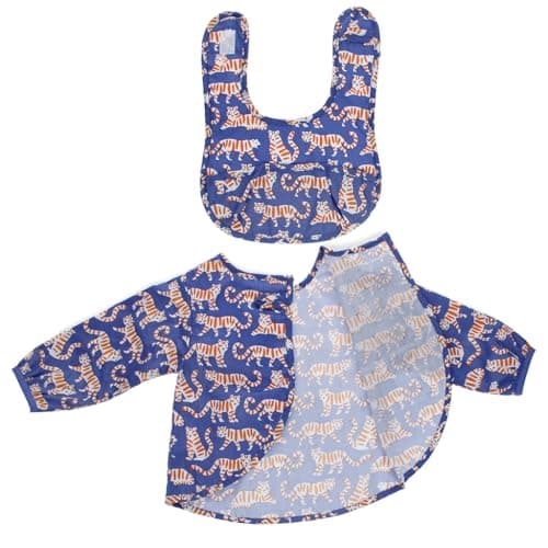 Image of Rex London Baby bib and vest set - Tiger