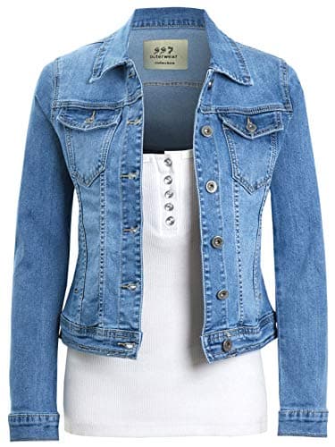 Image of SS7 Womens Premium Stretch Denim Jacket (8, Blue Denim)