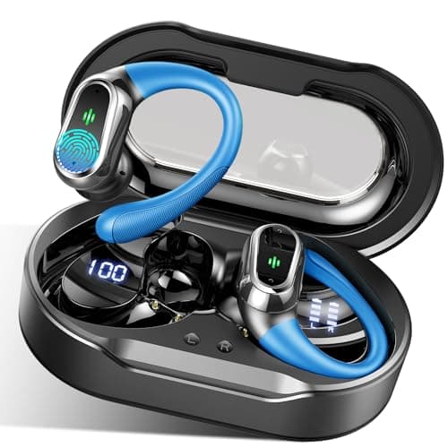 Image of Wireless Earbuds, 50H Ear Buds Bluetooth 5.4 Earphones Sport with 4 ENC Noise Cancelling Mics, Wireless Headphones with Earhooks HiFi Stereo Deep Bass, IP7 Waterproof Bluetooth Headphones for Running