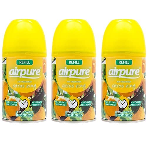 Image of airpure 3 X FRESHMATIC AUTOMATIC SPRAY REFILLS 250ML CITRUS ZING AIRWICK COMPATIBLE, Pack of 3