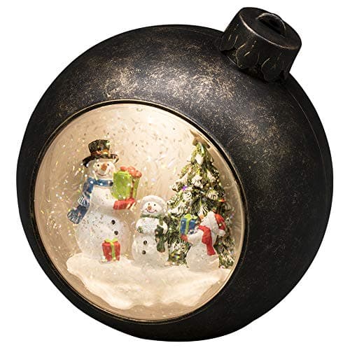 Image of Konstsmide Christmas LED Snow Globe Lantern with Snowman Scene, Water Filled/For Indoor Use (IP20) / Battery Operated: 3xAA 1.5V (excl.) / Christmas Lantern 1 Warm White Diodes