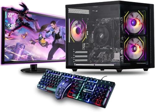Image of Veno Scorp Gaming PC Bundle Intel Core i7 3rd Gen 3.9GHz, GTX 750 4GB, 16GB RAM, 256GB SSD + 1TB HDD, Windows 11, WiFi, 22" Monitor, Mini Nemesis Black RGB Case, 500W PSU
