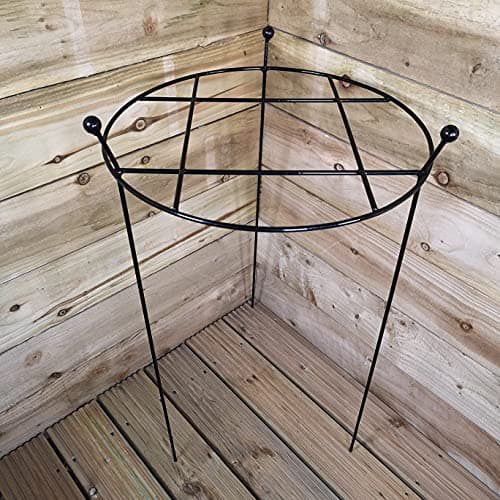 Image of Samuel ALEXANDER Pack of 2 Cottage Heavy Duty Black Metal Steel Herbaceous Garden Plant Support Grow Through Large 80cm x 45cm