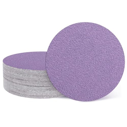 Image of sourcing map 32 Pcs 75mm (3 Inch) Sanding Disc 60 Grit Hook and Loop Sandpaper Random Orbital Sander Pads for Woodworking Automotive Metal Polishing, Purple