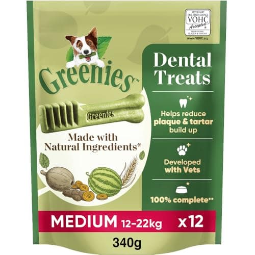 Image of Greenies Original Dental Treat Care for Medium Dogs from 12-22 kg, 12 Chews, 340 g