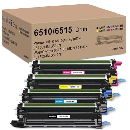 Image of Junnchee 6510 6515 Drum Unit Replacement for Xerox 108R01420 108R01419 108R01417 108R01418 Drum Cartridge for Phaser 6510 WorkCentre 6515 Black Cyan Magenta Yellow Drum | 4-Pack