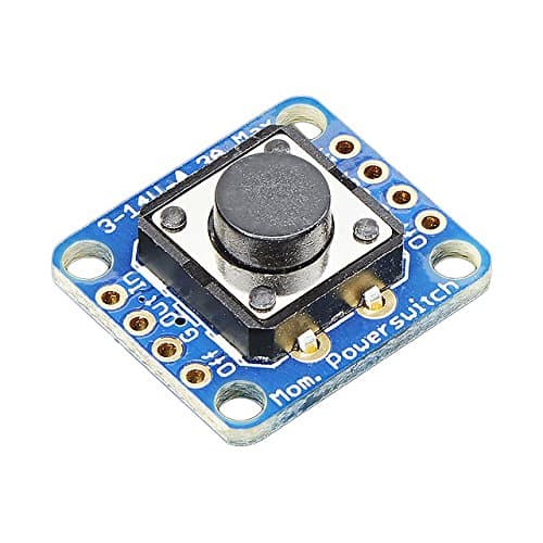 Image of Adafruit Push Button Switch Breakout, Blue, 1-way, Normally Open, Screw In, Screw Terminal, Surface Mount, 42 watts, IP00, Manual Operation