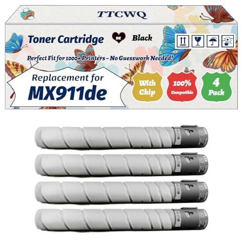 Image of Compatible for Lexmark MX911de Toner Cartridge Work for Lexmark MX910de MX910dxe MX911de MX912de Printers, with Chip, High Yield 32500 Pages, High-Definition Printing (4 Pack Black)