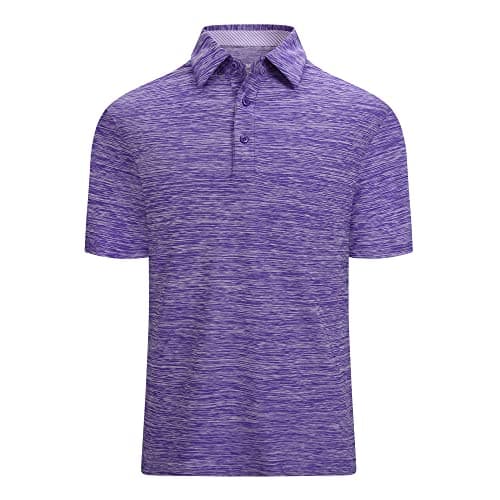 Image of Alex Vando Mens Golf Shirt Moisture Wicking Quick-dry Short Sleeve Casual Polo Shirts for Men, Purple, XL