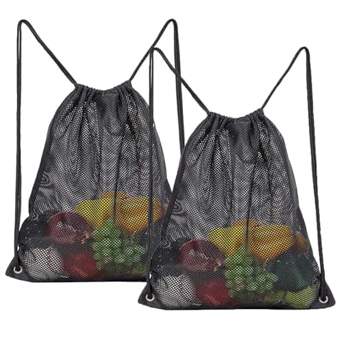 Image of Jay & CR Net Bags 2 Pack - 35X45CM Mesh Drawstring Bags for Gym/Laundry/Travel/Swimming