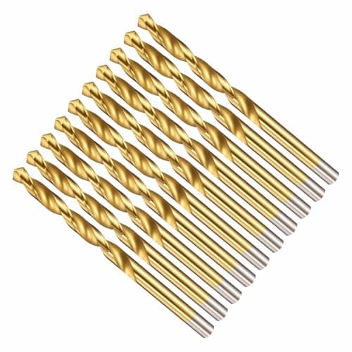 Image of CoCud 6mm Drill Bit, 15/64" Cutting Diameter, 4241 HSS TiN Coated 118° Cutting Angle Versatile Jobber Bits - (Applications: for Drilling Plastic Wood Soft Thin Metal, 10-Pieces