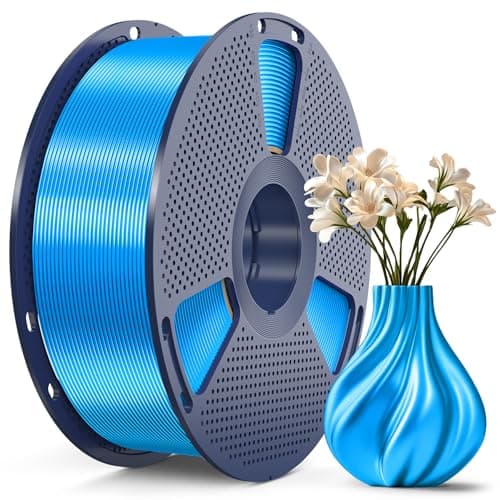 Image of SUNLU Silk PLA+ Filament, Shiny Metallic Silk 3D Filament 1.75mm, High Strength PLA Plus 3D Printer Filament, 1KG Spool, Blue