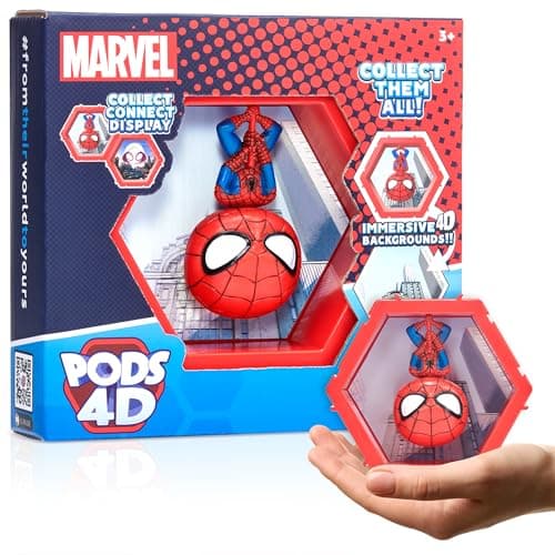 Image of WOW! PODS - 4D Marvel Spider-man, Unique Connectable Collectable Bobble-head figure that Bursts from their World into Yours, Wall or Shelf Display, Marvel Toys and Gifts, Series 1 no. 411