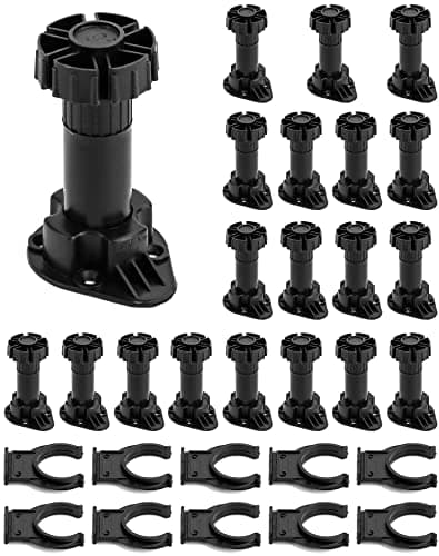 Image of QWORK® 20 Pieces Furniture Feet Leveling Feet Adjustable, kitchen cabinet legs, Extended Range: 100-120mm