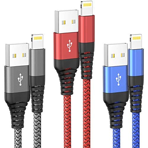 Image of Ofuca iPhone Charger Cable 3Pack 1M/3FT MFi Certified iPhone Charger Fast Charge Lightning Cable to USB A Compatible with iPhone 14 13 12 11 Pro Max Xs Xr X 8 7 6 Plus 5 SE