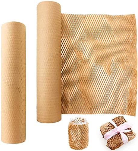 Image of PACK4YA Honeycomb Cushioning Wrapping Paper 30cm×20m (12"×66') Eco-Friendly Packaging Paper Protective Kraft Packing for Moving Shipping Suppliers(Brown)