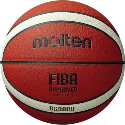 Image of Molten BG3800 FIBA Approved Basketball | Composite Leather | Indoor | Size 6 | Suitable for Boys age 12, 13, 14, Girls age 14 plus & Adults | Orange/Ivory