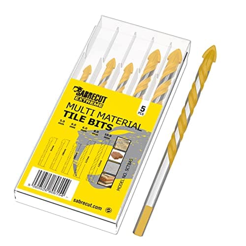 Image of SabreCut SCTBA5 Multi-Material Tile Drill Bits Set for Ceramic Porcelain Granite Marble with Durable Storage Box