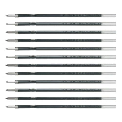 Image of PILOT Pack of 12 RFNS-GG Ballpoint Pen Refills Medium Nib Blackaa
