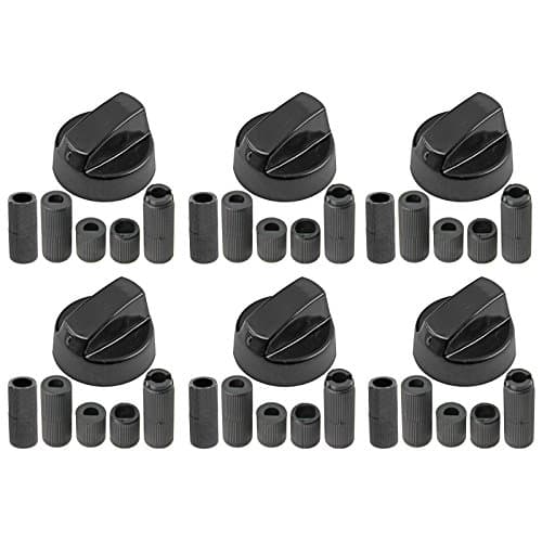 Image of Spares2go Universal Black Control Switch Knob for All Makes and Models of Oven Cooker & Hob (Black, Pack of 6)