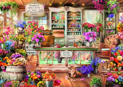 Image of Ravensburger All Seasons Flower Shop 1000 Piece Jigsaw Puzzles for Adults and Kids Age 12 Years Up