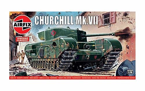 Image of AIRFIX - Vintage Classics Set - A01304V Churchill Mk.VII - Plastic Model Tank Kits for Adults & Children 8+, Includes 104 Pieces - 1:76 Scale Model Tank Set